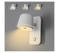 GMJGCIRVC LED Dimmable Wall Lamp with On/Off Switch Adjust Brightness and 3-CCT Rotation for Bedside Living Room