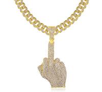 GMJGCIRVC Miami Cuban Link Pendant Chain for Men Women Silver Gold Plated Statement Big Butterfly Necklace Diamond Rhinestone Choker Necklace Iced Out Pendant Hip Hop Jewelry for Women Men