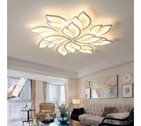 GMJGCIRVC Modern Dimmable, Living Room Lamp with Remote Control, Brightness Color Changing Flower Design Light Color White Lamp Acrylic Shade for Dining Table Bedroom Chandelier, 9 Heads