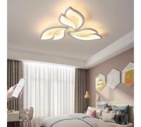 GMJGCIRVC Modern Dimmable, Living Room Lamp with Remote Control, Brightness Color Changing Flower Design Light Color White Lamp Acrylic Shade for Dining Table Bedroom Chandelier, 9 Heads