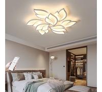 GMJGCIRVC Modern Dimmable, Living Room Lamp with Remote Control, Brightness Color Changing Flower Design Light Color White Lamp Acrylic Shade for Dining Table Bedroom Chandelier, 9 Heads