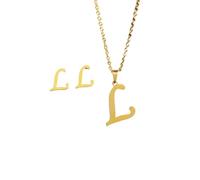 GMJGCIRVC necklace 2025 Cute Color Steel Chain Pendant Initial Trendy Letter K Christmas Jewelry For Women With You Accessories Creative Gift, Free size,