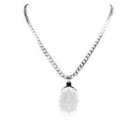 GMJGCIRVC necklace 2025 Islamic Muslim Allah Symbol Pendant For Women Men Hip Hop Steel Color Long Necklace Jewelry Accessories Creative Gift