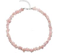 GMJGCIRVC necklace Crystal Necklace For Women, Stone Dainty Boho Natural Rose Quartz Irregular vel necklace Reiki Amulet Chakra Chain Yoga Meditation Jewelry Girl Women