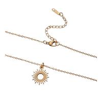 GMJGCIRVC necklace For Trendy 2025 Beads Chain Sun Pendant Women Color Steel Charm necklace Lover Birthday Party Jewelry Accessories Creative Gift, Free size,