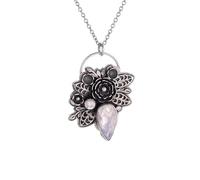 GMJGCIRVC necklace For Trendy 2025 Vintage Teardrop Shaped Floral Gemstone Pendant Women Elegant Banquet Prom Dress Jewelry Accessories Gift Creative Gift,