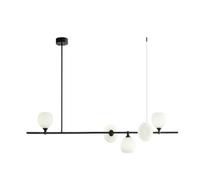 GMJGCIRVC Nordic Copper Pendant Lamp - Modern LED Chandelier for Dining Room, Kitchen, Bar - Black & White Glass Indoor Lighting Decor