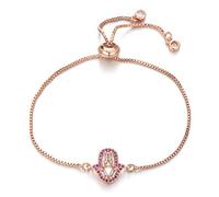 GMJGCIRVC square cut cubic zirconia sliding chain pink crystal female jewelry