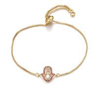 GMJGCIRVC square cut cubic zirconia sliding chain pink crystal female jewelry