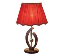 GMJGCIRVC Table Lamp Bedside Nightstand Wooden Base Fabric Lampshade Bedroom Living Room Decorative Lamps Light for