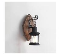 GMJGCIRVC Vintage Wall Light Wood Light E27 Glass Wall Lamp Restaurant Cafe Light Stair Corridor Bedroom Bedside Lamp Sconce