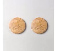 GMJGCIRVC Wall Lamp,2 Pcs Led Wall Light Wood Sconce Minimalist Round Wall Lighting Fixture, Bedroom Bedside Lights Night Lamps for Living Room Hallway Bedroom Decorative Wall Wash Lamp/6000K/M