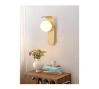 GMJGCIRVC Wall Lamp Acrylic Lampshade for Living Room Wood Vintage Decor Bedside Wall Light Sconce Foyer LED Light Fixtures