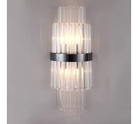 GMJGCIRVC Wall Lamp,Crystal Wall Sconce Indoor Lighting Fixture Stainless Steel Wall Lamp, Postmodern Wall Mount Light Bedside Night Lamps for Bedroom Bathroom Living Room Hallway, E14*2/d