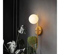 GMJGCIRVC Wall Lamp,Geometric Wall Lamp, White Glass Shade Wall Light with Storage Container, Modern Wall Mounted Lamps for Living Room Study Stairs Bedroom Bedside Lights, E27 Socket/Green