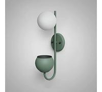 GMJGCIRVC Wall Lamp,Geometric Wall Lamp, White Glass Shade Wall Light with Storage Container, Modern Wall Mounted Lamps for Living Room Study Stairs Bedroom Bedside Lights, E27 Socket/Green