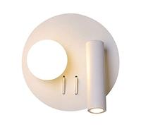 GMJGCIRVC Wall Lamp,Modern Led Wall Light 6W Hardwired Wall Sconce with Switch, Rotatable Wall Spotlight Simple Accent Spot Light, White Metal Wall Mounted Lamps for Bedroom Bedside, Study/6000K
