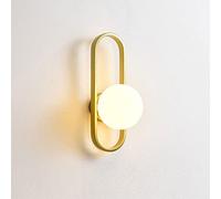 GMJGCIRVC Wall Lamp,Nordic Wall Light Glass Sconce, Mid Century Wall Lamp Wal Lighting Fixtures for Living Room Bedroom Bedside Hallway Kitchen Cloakroom, E27 Socket/Black