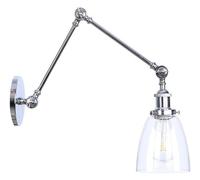GMJGCIRVC Wall Lamp Swing Arm Brushed Gold Wall Sconces Industrial 1, Wall Lights Hardwired Fixture Metal V-intage Glass Shade Compatible with Bedroom Bedside Living Room Reading,Pendant Lightin