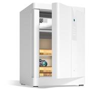 GMJGCIRVC White Deluxe, Smart Electronic Digital Security Box, Fingerprint Recognition Solid Steel Cabinet Safes with Hidden Password Function for Home Documents, Money Jewelry