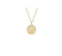 GMJGCIRVC Zodiac 12 Constellation Sign Necklace,Luxury Round Coin Clavicle Chain,Women/Men Horoscope Celestial Astrology Set Ladies Fashion Jewelry Birthday Gift ui