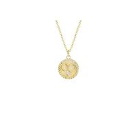 GMJGCIRVC Zodiac 12 Constellation Sign Necklace,Luxury Round Coin Clavicle Chain,Women/Men Horoscope Celestial Astrology Set Ladies Fashion Jewelry Birthday Gift ui