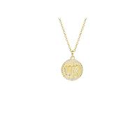 GMJGCIRVC Zodiac 12 Constellation Sign Necklace,Luxury Round Coin Clavicle Chain,Women/Men Horoscope Celestial Astrology Set Ladies Fashion Jewelry Birthday Gift ui