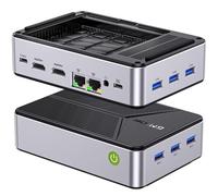GMKtec G9 Plus Mini PC NAS, Intel N150 Dual Boot 11 Pro Linux Desktop Computer 12GB DDR5 64GB EMMC + 1TB M.2 SSD, 4*M.2 NVMe Slots, Dual NIC 2.5GbE, USB-C 10Gbps, Network Attached Storage