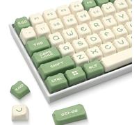 GMKWTL XVX Cute Bear Keycaps, Matcha Green and Creamy Keycap Set with MDA Profile, Double Shot PBT Keycaps Suitable for Cherry Gateron MX Switches Mechanical Keyboard