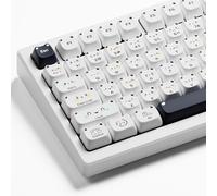 GMKWTL XVX Cute PBT Keycaps, Mao Profile White Keycaps, Clear Keyboard Keycap Sets Compatible with 65% 75% 96% 100% Cherry Gateron MX Switches Mechanical Keyboard