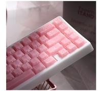 GMKWTL XVX Frost Jelly Keycaps, Forged Carbon-Look Keyboard Keycaps, Cherry Profile 126 Keys Keycap Sets for Mechanical Keyboard with MX Switches(Pink)