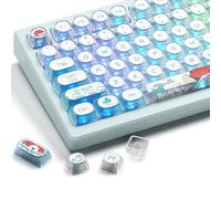 GMKWTL XVX Kanagawa MOA Clear Keycaps, 75% Transparent, 141 Keys, PBT with Dye Sublimation, Compatible with MX Switches & Clones, Clear Color
