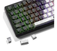 GMKWTL XVX Topographic PBT Shine Through Double Shot Dye-Sub Keycaps for Gateron Cherry MX Switches Mechanical Keyboard