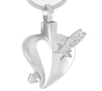 GMLRTOSPT An Arrow Pierces the Heart Cremation Jewelry Urn Necklace for Ashes Funeral Memorial Keepsake Pendant-silver