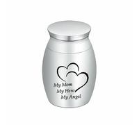 GMLRTOSPT Butterfly/Love Heart/Rose Flower/Tree of Life Cremation Urn For Human Pet Ashes Keepsake Stainless Steel Ash Urn-heart 2