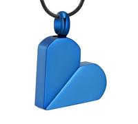 GMLRTOSPT Colorful Square/Heart Shape Pendant Urn Necklace Memorial Cremation Jewelry Secret Stash Locket Funeral Engravable Free-blue