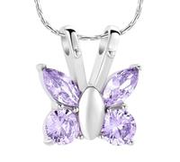 GMLRTOSPT Cremation Jewelry for Ashes Rhinestone Butterfly Pendant Memorial Urn Necklace Human Pets Stainless Steel Keepsake for Women Men-Purple