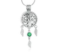 GMLRTOSPT Cremation Jewelry for Ashes Stainless Steel Tree of Life Pendant Memorial Urn Necklace Keepsake Gift for Loved One-Green