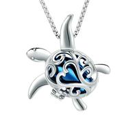 GMLRTOSPT Cremation Jewelry Sea Turtle Urn Necklaces for Ashes for Women Men with Urn Ashes Keepsake Necklace for Ashes of Loved One-blue