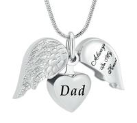 GMLRTOSPT Cremation Necklace Customized With Openable Heart Pendant Initial Love Stainless Steel For Pet Ashes Keepsake Jewelry-B