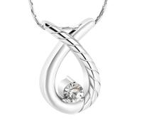 GMLRTOSPT Cremation Necklaces For Ashes Inlaid Crystal Teardrop Pendant Urns Keepsake Memorial Gifts Purple Romance Diamond-White