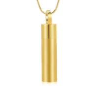 GMLRTOSPT Cremation Urn Necklace for Ashes Cylinder Cremation Jewelry Stainless Steel Ash Pendant for Women Men Keepsake Memorial Jewelry-gold