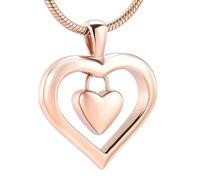 GMLRTOSPT Polished Heart Cremation Jewelry Love in the Middle of Love Pendant Urn Necklace for Ashes Funeral Keepsake Ornament-rose gold