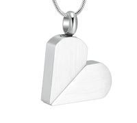 GMLRTOSPT Rotatable Square Heart Shape Pendant Urn Necklace Harmony Cremation Jewelry Secret Stash Lockets Funeral Free Engravable-Silver