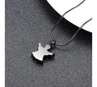 GMLRTOSPT Small Angel Pattern Ash Pendant 316 Steel Charms For Men Woman Urn Necklace Cremation Pendant Jewelry-black