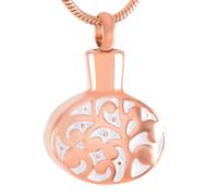 GMLRTOSPT Tree Of Life in Oval Stainless Steel Cremation Pendant Necklace Souvenir Urn Necklace Ashes Holder Memorial Jewelry-KKK_c