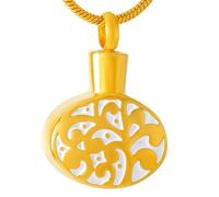 GMLRTOSPT Tree Of Life in Oval Stainless Steel Cremation Pendant Necklace Souvenir Urn Necklace Ashes Holder Memorial Jewelry-KKK_e