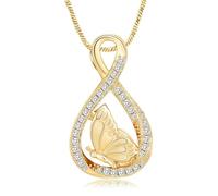 GMLRTOSPT Urn Necklace for Ashes Butterfly Cremation Jewelry for Women Men Ashes Pendant Butterfly Keepsake Memorial for Jewelry-gold