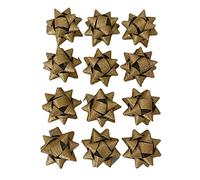GMM Coccarde X Gift Bows for Christmas Gifts, Self Adhesive Gift Packs, Decorative Stars for Christmas, Valentine's Day and Every Anniversary, Diameter 4.5 CM Adhesive 2 CM 12 PCS Gold