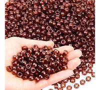 GMMA 1000 Pcs Brown Transparent Round Plastic Pony Beads for Jewelry Making, DIY Craft Projects